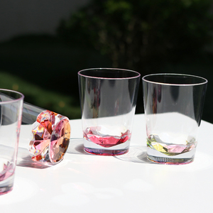 Gobelet coupe diamant fond de couleur corporelle clair 300ml 500ml tasses en acrylique - Product Image 5