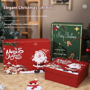 <strong>Wholesale</strong> Eco-friendly Recyclable Custom Printed <strong>Christmas</strong> <strong>Gift</strong> Folders with UV Coating Embossing Ribbon Bulk Candy Chocolate - Product Image 1