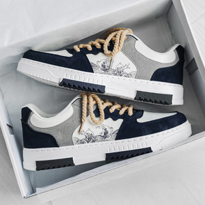 Chaussures de sport décontractées pour hommes, nouvelle collection 2025, grandes tailles, tendance, respirantes, pour le skateboard, été et hiver, en cuir véritable - Product Image 4
