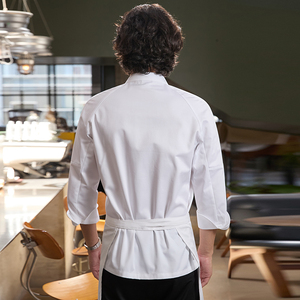 Chef Yibang Long Sleeve Men's Kitchen Accessories Autumn <strong>Winter</strong> Work <strong>Clothes</strong> for Hotel Restaurant Restaurant <strong>Bar</strong> Uniforms - Product Image 4