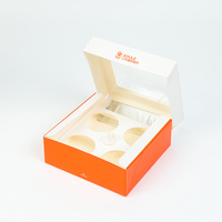 Boîte à tartelettes en papier de qualité alimentaire avec logo personnalisé, emballage biodégradable pour cupcakes avec fenêtre transparente en PET, boîte à dessert jetable