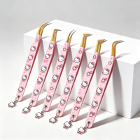 Pinces à cils en acier inoxydable personnalisées gratuites pour salon d'extension de cils, outil de beauté, OEM disponible