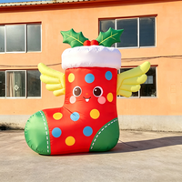 Chaussette de Noël Gonflable Colorée Promotionnelle pour Extérieur, Jardin, Fête, Décoration, Résistante à l'Eau, Couleurs Personnalisables, Oxford