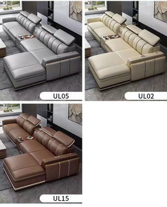 Ensemble <span class=keywords><strong>de</strong></span> canapés <span class=keywords><strong>de</strong></span> meubles haut <span class=keywords><strong>de</strong></span> gamme luxe moderne noir en forme <span class=keywords><strong>de</strong></span> <span class=keywords><strong>L</strong></span> style canapé sectionnel en cuir véritable ensemble <span class=keywords><strong>de</strong></span> meubles <span class=keywords><strong>de</strong></span> salon - Product Image 4