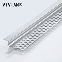 Profilé d'angle en métal perforé en forme de Z VIVIAN avec rebord lisse pour le plâtrage de cloisons sèches et la finition murale