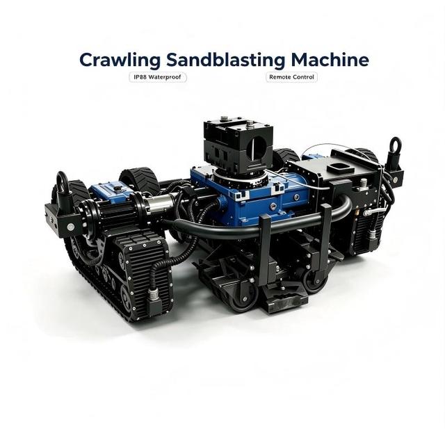 Explosion Proof Wall Climbing Robot Heavy Duty Magnetic Adsorption Rust Removal Spraying Equipment for Tank