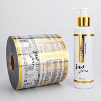 Étiquettes adhésives imperméables personnalisées Rouleau d'autocollants cosmétiques Bopp Feuille d'or Étiquettes transparentes pour produits avec dos transparent