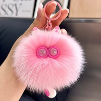 Porte-clés en peluche douce en fausse fourrure de renard, pendentif mignon pour sac de fille, jouet décoratif pour voiture, vente en gros