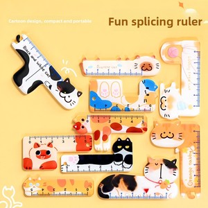 Creative Cat Palm-Sized Plastic <strong>5cm</strong> High Quality Student Stationery Mini Children's Multifunctional Ruler Stationery Set - Product Image 1