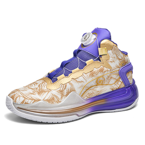 Baskets de sport d'extérieur professionnelles personnalisées avec logo de marque, à bouton rotatif, faciles à porter, en maille tissée respirante, pour hommes et femmes, idéales pour le basketball - Product Image 2