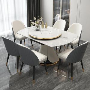 طقم رخام حديث مربع قابل للتوسيع مع 6 كراسي لـ 8 مقاعد للبيع بالجملة طاولات قهوة للمطبخ والمطاعم بلون أسود - Product Image 2