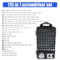 Mini kit d'outils de réparation magnétique de précision 115-en-1 avec 98 bits pour téléphone, montre, ordinateur portable et appareil photo électronique