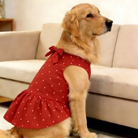 Vêtements pour chiens de compagnie, robe décontractée à pois rouges avec nœud, super mignonne et élégante, pour Golden Retrievers, Samoyeds, grands chiens