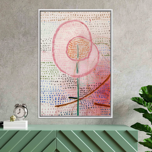 Paul Klee 'Blossoming' Printed Canvas: Abstract Pink Wall Decor,WHITE <b>FRAMED</b> CANVAS - Product Image 3