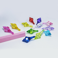 Perles en acrylique transparentes colorées pour décoration de mariage DIY, matériau en diamant en vrac, pendentif en forme de goutte pour robe, en plastique