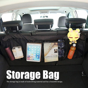 Bolsa organizadora para maletero de coche, tela Oxford 3L, 4-7 compartimentos, almacenamiento colgante negro para uso en el asiento trasero - Product Image 4