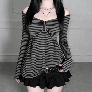 83 เสื้อยืดแขนยาวลายทางลำลองและทันสมัยแบบใหม่ - Product Image 1
