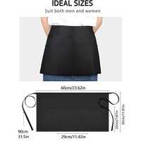 Vente chaude Unisexe Personnalisé Demi-Corps Serveur Coton Taille Tablier Court Bavoir Serveur Argent Pochette Sac Polyester Tablier
