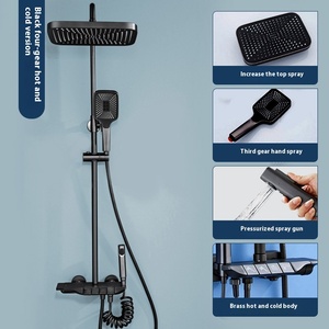 <span class=keywords><strong>Porte</strong></span>-<span class=keywords><strong>avion</strong></span> noir tout cuivre Piano Affichage numérique Spray doux Douche Ménage Salle de bain Toilette Type mural Laiton Céramique - Product Image 6