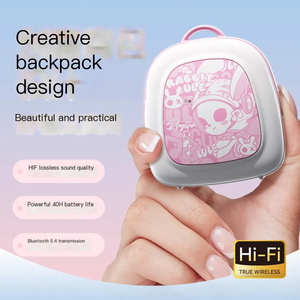 GST1 Earphone <span class=keywords><strong>Bluetooth</strong></span> Bentuk Tas Sekolah Unik dan Lucu, Hadiah Rantai, TWS <span class=keywords><strong>Mini</strong></span> Semi In-Ear, <span class=keywords><strong>Headset</strong></span> Nirkabel Hifi dengan Mikrofon - Product Image 2