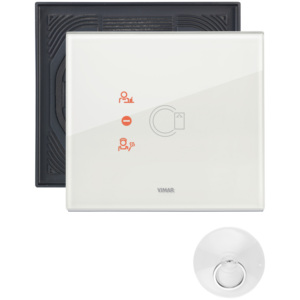 Panel de Vidrio Blanco para Timbre Vimar con Iconos y Sensor de 15.5 cm x 17.3 cm para Uso en Interiores - Product Image 1