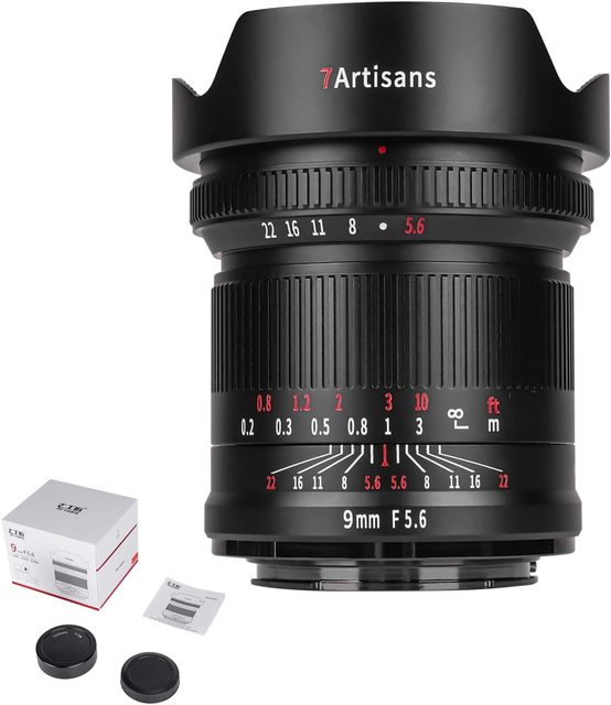 7artisans 9mm F5.6 Full-Frame 132 Wide Angle Manual Prime Lens for Sony E ZV-E10 Leica SL SL2 Canon EOS R RP R5 Nikon Z Z5 Z50
