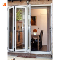 Porte battante contemporaine en verre à cadre UPVC Porte pliante en PVC à économie d'énergie
