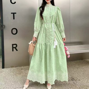 Vêtements pour femmes, robe de style <span class=keywords><strong>palais</strong></span> français, robe longue brodée modeste, robe maxi - Product Image 2