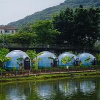 Dôme géodésique moderne Sound Baby en polycarbonate transparent et étanche pour villas, prêt à être expédié