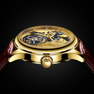 Montre mécanique automatique tourbillon personnalisée, squelette saphir, montre-bracelet de luxe haut de gamme pour homme d'affaires - Product Image 3