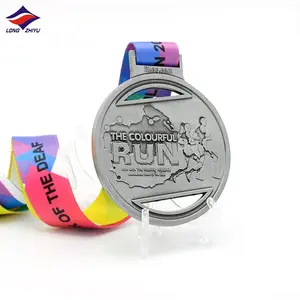 Longzhiyu 15 ans fabricant personnalisé 3D émail médaille évider médailles demi Marathon finisseur médaillon qualité supérieure prix inférieur