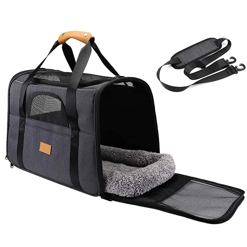 Transporteur pour animaux de compagnie en plein air petit organisateur gratuit pliable à côtés souples respirant maille sac fourre-tout sac à dos transporteurs pour animaux de compagnie sac de voyage