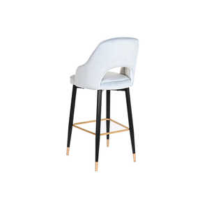 Sgabello in poliestere e metallo 48x53x109 cm Velluto grigio - Product Image 5