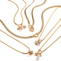 Collier personnalisé en chaîne serpent en acier inoxydable pour femme, avec pendentif cœur et perle, style Chopin