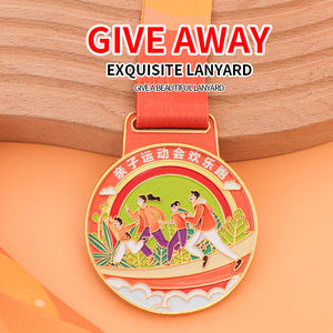 Médailles en métal émaillé de haute qualité sur le thème des dessins animés avec ruban dégradé pour les compétitions d'activités parent-enfant et les événements de défi amusants - Product Image 2