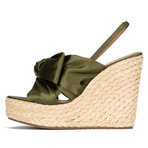 Sandales compensées à bride nouée pour femmes, talons compensés, espadrilles, chaussures compensées à plateforme - Product Image 6