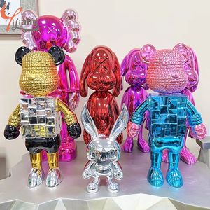 מותאם אישית עבור אמנות פופ מצוירת פסל כלב צבעוני שרף snoky פיברגלס מצופה אלקטרו resin statu - Product Image 2