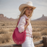 Sac à bandoulière pour femme en cuir PU, style vintage, petit sac à main avec franges, grande capacité, sangle réglable, idéal pour l'extérieur – Prix usine