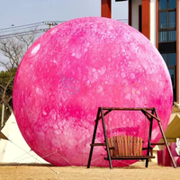 Ballon gonflable géant rose en forme de lune, ballon gonflable planète du système solaire pour la publicité et la décoration d'événements