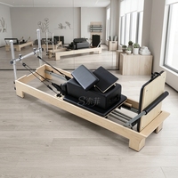 Reformer de Pilates Professionnel Commercial Écologique Durable Portable en Bois d'Érable avec Tour pour Studio