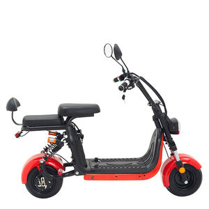 Trottinette électrique 2 roues, moteur brushless 1000W, batterie lithium 48V, suspension arrière, avec siège et rétroviseurs, rouge - Product Image 2