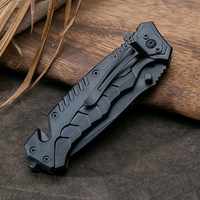 Couteau pliant noir portable pour le camping en plein air, couteau de poche de qualité DIY pour la survie, personnalisation OEM prise en charge