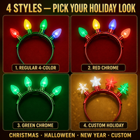 Lampu LED Natal Grosir, Headband Lampu Bunga Bintang Menyala, Perlengkapan Pesta Liburan, Pasokan Grosir