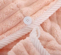 Nouveau turban-serviette pour cheveux ondulés, épais, doux, très absorbant, écologique, en polaire corail, mignon, séchage rapide, 25x60cm