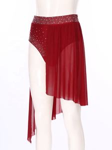 Jupes de danse lyrique pour femmes vêtements de danse modernes pour adultes jupe en strass brillants pour la performance de la compétition de patinage artistique de salle de bal - Product Image 3