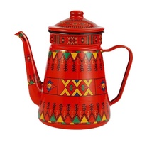 Bouilloire à café en métal émaillé de couleur unie de haute qualité, avec poignée, pour usage transfrontalier, excellente durabilité