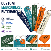 Etiqueta de llavero bordada de doble cara de alta calidad con logotipo personalizado, de tela de sarga tejida, para motocicleta, etiqueta de vuelo, jet tag