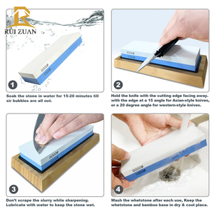 Hetstone-afilador <span class=keywords><strong>de</strong></span> cuchillos antideslizante, <span class=keywords><strong>piedra</strong></span> húmeda con base <span class=keywords><strong>de</strong></span> bambú 400/<span class=keywords><strong>1000</strong></span> 3000/8000, 2 lados - Product Image 6