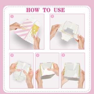 MOAXMOA-Cajas de papel temáticas de princesas de oro rosa para baby shower, decoración para fiestas de cumpleaños, 24 piezas - Product Image 4