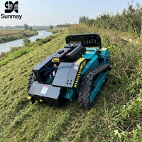 Tondeuse à fléaux industrielle sans fil télécommandée sur chenilles, moteur essence 4 temps 9 CV, pour jardin, ferme et terrains agricoles